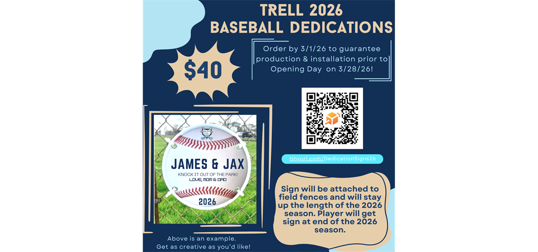2026 Baseball Dedication Signs